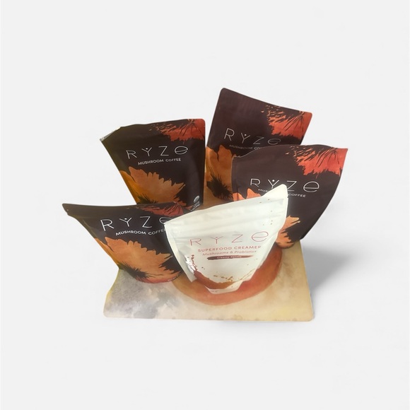 4 New Ryze coffee bags and one Creamer (each 6.35 oz) - Picture 3 of 11